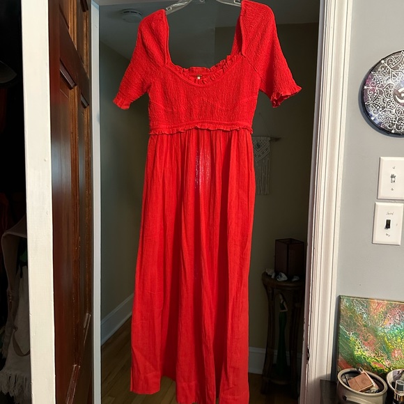 Free People Long Red Dress - Picture 5 of 6